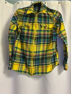 Chaps Denim zip-front flannel shirt-jacket